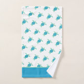 Custom Nautical Coastal Sea Turtle Blue and Grau Badhandtuch Set (Handtuch)