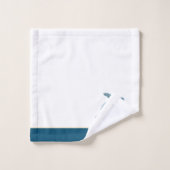 Custom Nautical Coastal Sea Turtle Blue and Grau Badhandtuch Set (Waschlappen)