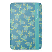 Custom Nautical CoastSea Turtle Türkis Blue Badematte (Vorderseite Vertikal)