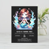 Custom Nautical Mermaid Geburtstag Einladung (Stehend Vorderseite)