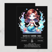 Custom Nautical Mermaid Geburtstag Einladung (Vorne/Hinten)