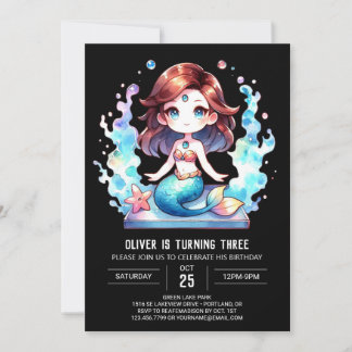 Custom Nautical Mermaid Geburtstag Einladung