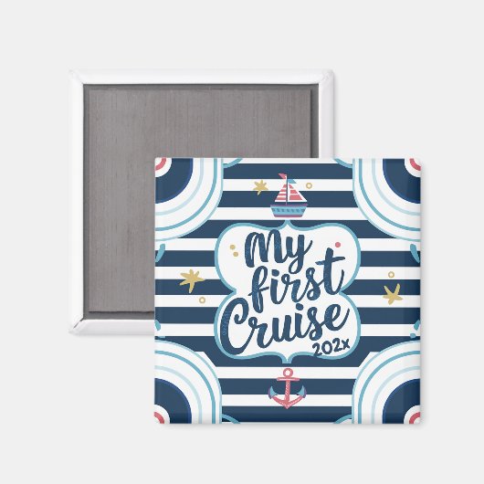 Custom nautical my first cruise magnet (Vorderseite/Rückseite)