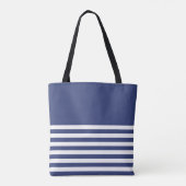 Custom Nautical Navy and White Strike Tote Bag Tasche (Rückseite)