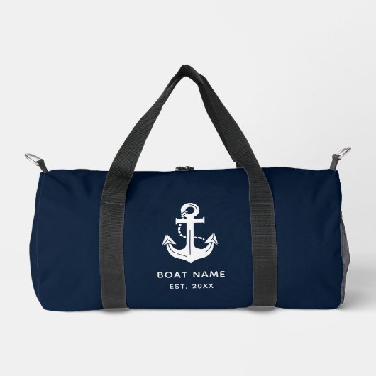 Custom Nautical Navy Blue Anchor Duffle Bag (Vorderseite)