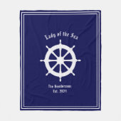 Custom Nautical Navy Blue Fleecedecke (Vorderseite)
