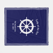 Custom Nautical Navy Blue Fleecedecke (Vorderseite (Horizontal))