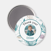 Custom Nautical Ocean Thank You Photo Magnet (Vorderseite/Rückseite)