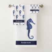 Custom Nautical Seepferd Bad Sea Blue Bath to Badhandtuch Set (Insitu)