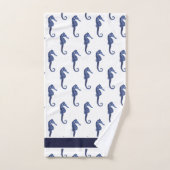 Custom Nautical Seepferd Bad Sea Blue Bath to Badhandtuch Set (Handtuch)
