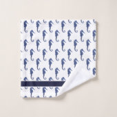 Custom Nautical Seepferd Bad Sea Blue Bath to Badhandtuch Set (Waschlappen)