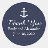 Custom Nautical Wedding Dankeschön Sticker (Vorderseite)