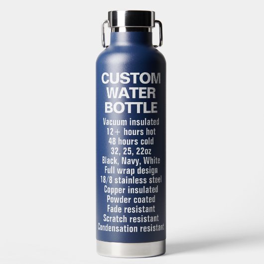 Custom NAVUE BLAUE Insulingstahl & Kupfer Flasche (Vorderseite)