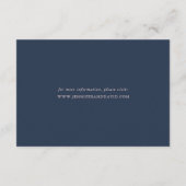 Custom Navy Blue Blush Gold Hochzeitsunterkunft Begleitkarte (Rückseite)