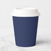 Custom Navy Blue Business Logo Expresso Barista Pappbecher (Rückseite)