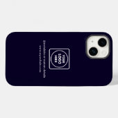 Custom Navy Blue Business Logo iphone case (Rückseite (Horizontal))