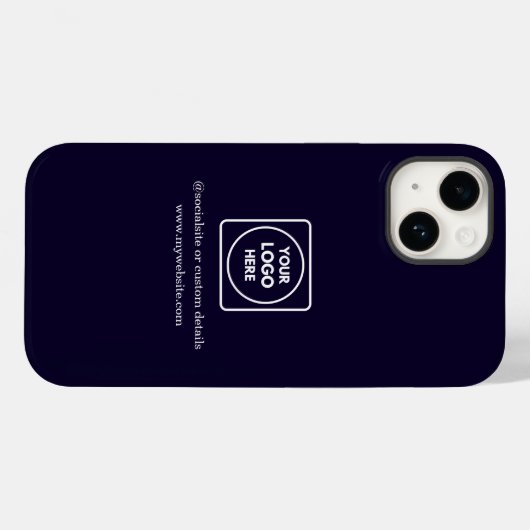Custom Navy Blue Business Logo iphone case (Rückseite (Horizontal))