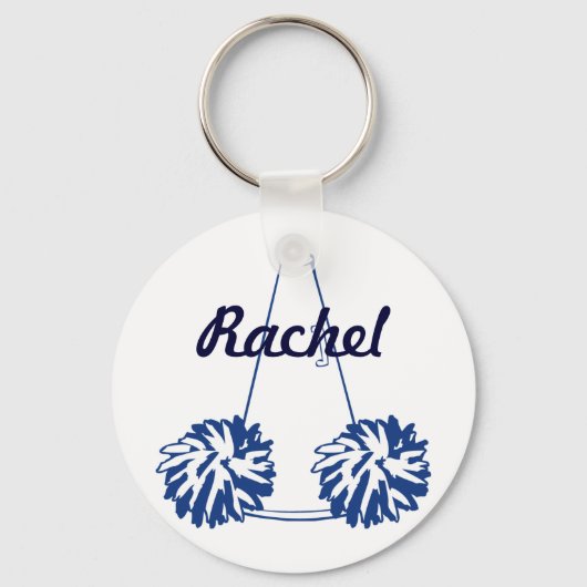 Custom Navy Blue Cheerleading Key Chain Schlüsselanhänger (Vorderseite)