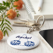 Custom Navy Blue Cheerleading Key Chain Schlüsselanhänger (Seite)