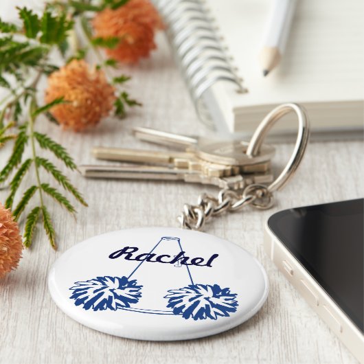 Custom Navy Blue Cheerleading Key Chain Schlüsselanhänger (Seite)