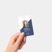 Custom Navy Blue Employee Foto Company Security Ausweis (Handheld)