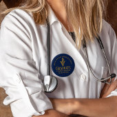 Custom Navy Blue Gold Veterinary School Abschluss Button
