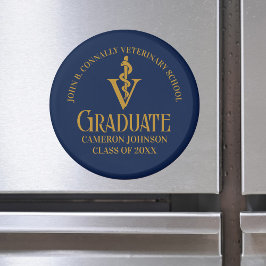 Custom Navy Blue Gold Veterinary School Abschluss Magnet
