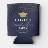 Custom Navy Blue Graduation Party Dosenkühler (Vorderseite)