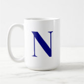 Custom Navy Blue Letter Personalisiert Mono Initia Kaffeetasse (Links)