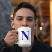 Custom Navy Blue Letter Personalisiert Mono Initia Kaffeetasse