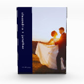 Custom Navy Blue Minimalistisch Wedding Foto Block (Vorderseite)