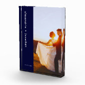 Custom Navy Blue Minimalistisch Wedding Foto Block (Rechts)