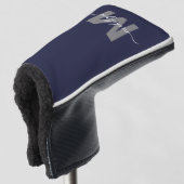 Custom Navy Blue Monogram Golf Headcover (3/4 Vorderseite)
