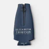 Custom Navy Blue Nash Bash Junggeselinnen-Abschied Flaschenkühler (Rückseite)