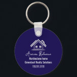 Custom Navy Blue Real Estate Realtor Keychains Schlüsselanhänger<br><div class="desc">Showcase your real estate brand with this custom navy blue keychain for realtors and property agents. Perfect for small businesses and real estate companies,  add your logo or personalized text to create professional promotional accessories. Ideal for client gifts,  marketing giveaways,  open house events,  and everyday business branding.</div>