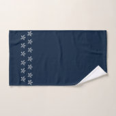 Custom Navy Blue White Chic Beach House Starfish Badhandtuch Set (Handtuch)
