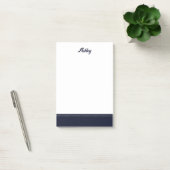 Custom navy blue white personalized preppy stylish post-it klebezettel (Büro)