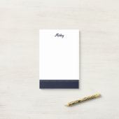 Custom navy blue white personalized preppy stylish post-it klebezettel (Auf Schreibtisch)