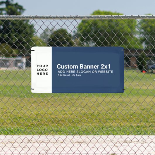 Custom Navy Business Logo Professional 2x1 Banner (InSitu)