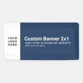 Custom Navy Business Logo Professional 2x1 Banner (Horizontal)