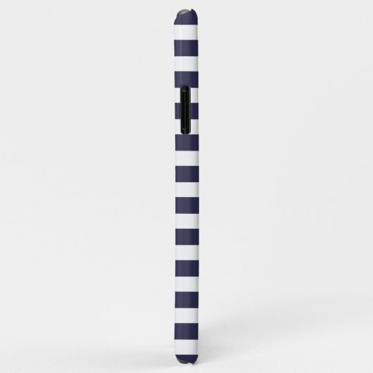 Custom Navy Dunkelblau Weiß Rosa Streifen Case-Mate iPhone Hülle (Hinten/Rechts)