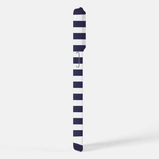 Custom Navy Dunkelblau Weiß Rosa Streifen iPhone Hülle (Rechte Seite)