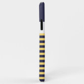 Custom Navy Dunkelblau Weiße sonnige Gelbe Streife Case-Mate iPhone Hülle (Hinten/Rechts)