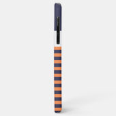 Custom Navy Dunkelblau Weiße sonnige Orangenstreif Case-Mate iPhone Hülle (Hinten/Links)