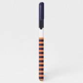 Custom Navy Dunkelblau Weiße sonnige Orangenstreif iPhone Hülle (Rechte Seite)