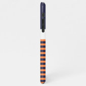 Custom Navy Dunkelblau Weiße sonnige Orangenstreif iPhone Hülle (Linke Seite)