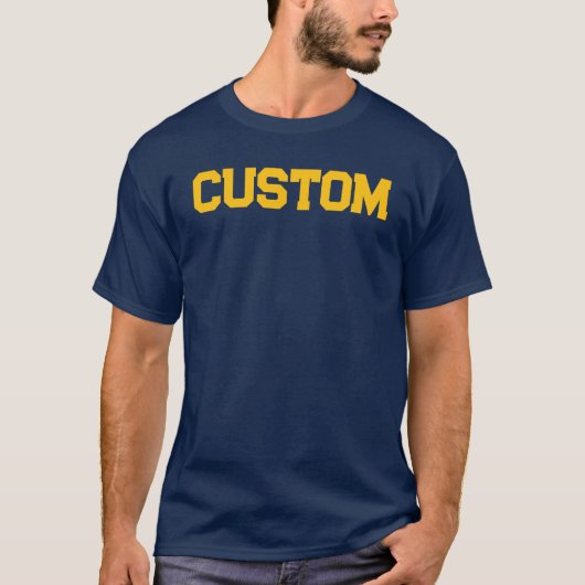 Custom Navy & Gold Men University T - Shirt (Vorderseite)