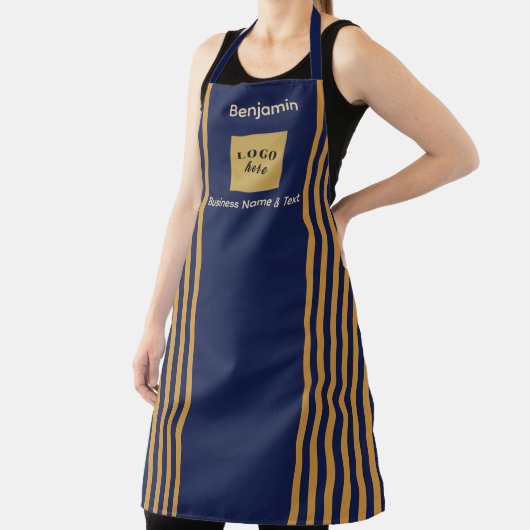 Custom Navy & Gold Strip Schürze (InSitu)
