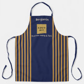 Custom Navy & Gold Strip Schürze (Vorderseite)