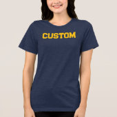Custom Navy & Gold Women's University Tri-Blend Shirt (Vorderseite)